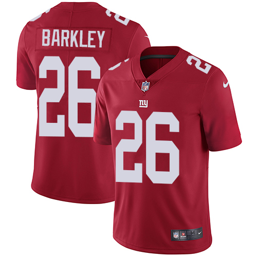 Nike Giants #26 Saquon Barkley Red Alternate Men's Stitched NFL Vapor Untouchable Limited Jersey - Click Image to Close